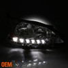 Fits 2013-2015 Sentra Chrome LED DRL Passenger Right One Side Headlight Lamp
