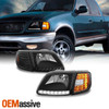 Fit 1997-2003 Ford F150 F-150 Expedition Black LED Headlights +LED Corner L+R