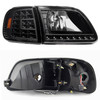 Fit 1997-2003 Ford F150 F-150 Expedition Black LED Headlights +LED Corner L+R