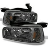 Fit 2006 2007 2008 2009 2010 Dodge Charger Chrome Smoke Headlight Pair w/LED DRL