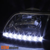 Fit 97-02 Ford F150 Expedition Black Replacement LED Headlights Headlamps L+R
