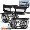 Fits 99-05 Jetta Bora Mk4 Crystal Clear Headlights+Front Black Mesh Grille Grill