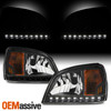 Fit Black 2000 2001 2002 2003 2004 2005 Cadillac Deville LED Headlights Headlamp