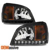 Fit Black 2000 2001 2002 2003 2004 2005 Cadillac Deville LED Headlights Headlamp
