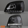 Fit Black 2000 2001 2002 2003 2004 2005 Cadillac Deville LED Headlights Headlamp