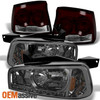 Fit 2009 2010 Dodge Charger DRL LED Smoked 1PC Headlights+Dark Red Tail Lights