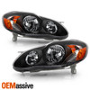Fits 2003-2008 Corolla Black Headlights Lights Left + Right 03 04 05 06 07 08