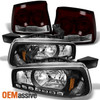 Fit 2009 2010 Dodge Charger DRL LED Black 1PC Headlights+Dark Red Tail Lights