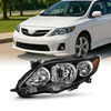 Fits 2011-2013 Toyota Corolla S XRS Driver Left Side Headlight Black Replacement