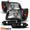 For 2001-2004 Tacoma Black Headlight+Corner+Signal+Bumper+LED Smoked Tail Lamp