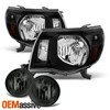 For 2005-2011 Toyota Tacoma Black Headlights + Smoked Fog Lamps Pair Left+Right