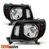 For 2005-2011 Toyota Tacoma Black Headlights + Smoked Fog Lamps Pair Left+Right