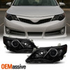 Fits 2012 2013 2014 Toyota Camry Black Smoked Projector Headlights Pair Lamps