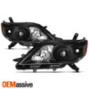 Fits 2011-2017 Toyota Sienna Halogen [Black] Headlights Lamps Replacement LH+RH