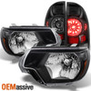 Fits 2012-2015 Toyota Tacoma [Black Out] Headlights + LED Tail Lights Brake Lamp