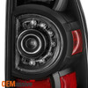 Fits 2012-2015 Toyota Tacoma [Black Out] Headlights + LED Tail Lights Brake Lamp