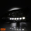 Fits 2013 2014 2015 Sentra Black LED DRL Headlights Complete Replacement Set