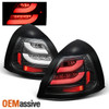 Fits 04-08 Grand Prix Black Bezel Headlights Replacement + LED Black Tail Lights