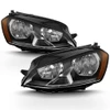 Fits 2015-2019 Volkswagen Golf Chrome Halogen Headlights Complete Replacement