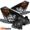 Fits 04-06 Quest Black Bezel Headlights Replacement + Smoke Fog Lights w/Bulbs