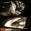 For 2008-2012 Chevy Malibu LED Light Tube Headlights Head Lamps- Black Housing