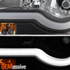 For 2008-2012 Chevy Malibu LED Light Tube Headlights Head Lamps- Black Housing