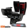 Fit 09-14 Ford F150 Halo Projector BlackSmoke Headlight+LED Strip Tail+3RD Brake