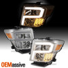 For 2016-2024 Nissan Titan Projector Headlights w/LED Signal Bar Chorme Assembly