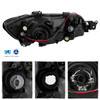 Fit 02-03 Mitsubishi Lancer LS ES Sedan & Wagon Black Headlights Replacement