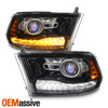 For 09-18 Dodge Ram LED DRL Projector Headlight+LED Smoke Brake Taillights Lamps