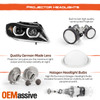 Fits 06-08 BMW E90 Sedan LED Halo Black Projector Headlights + Smoked Tail lamp