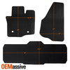 Fit 12-16 SuperDuty Extended/Crew Cab Heavy Duty Tray Style Black 3pcs Floor mat