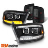 [19 UPGRADE LED]Fit 09-18 Ram DRL & Projector Hi/Lo Beam + Smoke Rear Lights