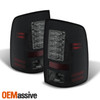 [LED Assembly]For 09-18 Dodge Ram Headlights Lens+ Black Smoke TailLights