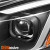 Fits 2013-2015 Sentra LED Light Bar Projector Black Headlights+Smoked Fog Lamp