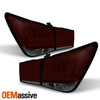 Fit 11-15 Chevy Cruze Black Projector Headlights + Red Smoke LED Strip Tail Lamp