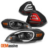 Fits [Black] 2006-2013 Chevy Impala Projector Headlights + LED Black Tail Lights