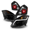 For 07-09 Nissan Altima Sedan LED Projector Black Smoke Headlights + Tail Lamps