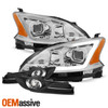 [Chrome] Fits 2013 2014 2015 Sentra LED Light Bar Projector Headlights+Fog Lamp