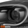 Fits [Black] 2006-2013 Chevy Impala Projector Headlights + LED Red Tail Lights
