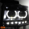 Fit 09-14 Ford F150 LED Halo Projector Black Headlight+Red LED Tail+3rd Brake