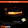 [LED Set]For 09-18 Dodge Ram Black Projector Headlight & Red Taillights Lens