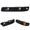 Fit 1999-06 GMC Sierra Yukon Black Headlights + Bumper Signal Lamps Replacement