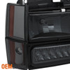 Fits 88-93 Suburban Sierra 92-93 Yukon Smoked Headlights+LED Bumper+Amber Corner
