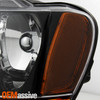 Fits 99-04 Grand Cherokee Amber Black Headlights Replacement + Black Tail Lights