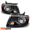 Fits 04-08 Ford F150 /06 Lincoln Mark LT Black Headlights Headlamps Aftermarket