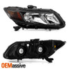Fits Honda Civic 2012-2015 Sedan 4Doors Black Headlights Driver+Passenger Pair