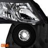 Fits Honda Civic 2012-2015 Sedan 4Doors Black Headlights Driver+Passenger Pair