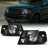 Fit 2002 2003 2004 2005 Ford Explorer Black Headlights+Corner Signal Lights