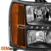 Fit [GMT900 Upgrade Kit] 2007-2013 GMC Sierra Pickup Black LED DRL Headlights